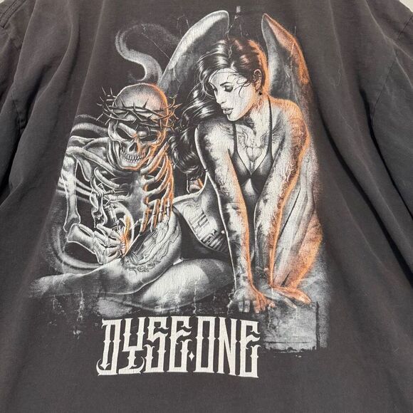 Dyse One Men’s Thrashed Short Sleeve Grunge Style T-Shirt Size 3XL Skeleton - Picture 7 of 15